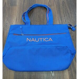 Nautica Canvas Travel/Weekender/Gym/ Duffel Shoulder Bag Navy